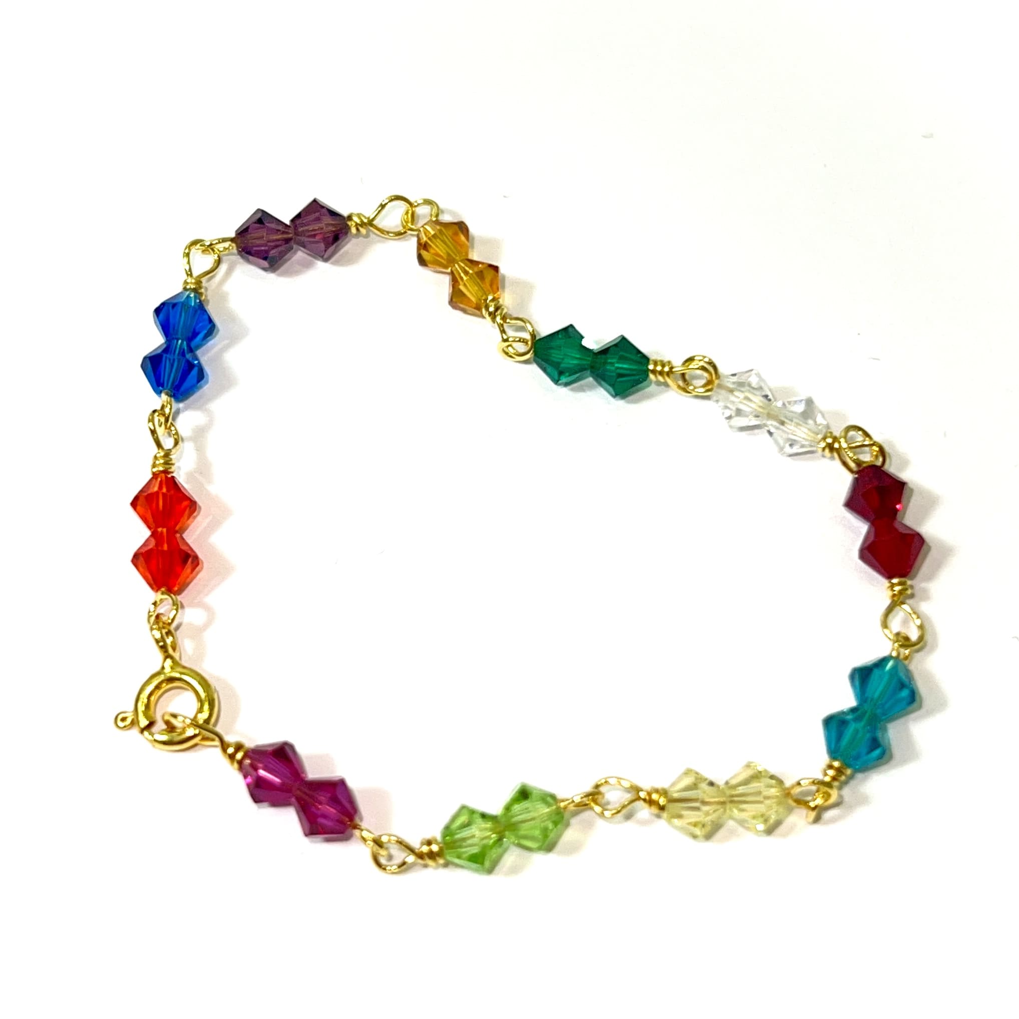 Baby Beaded Bracelet Mixed Color - 14 Carat Gold - 15cm / 4mm - 307