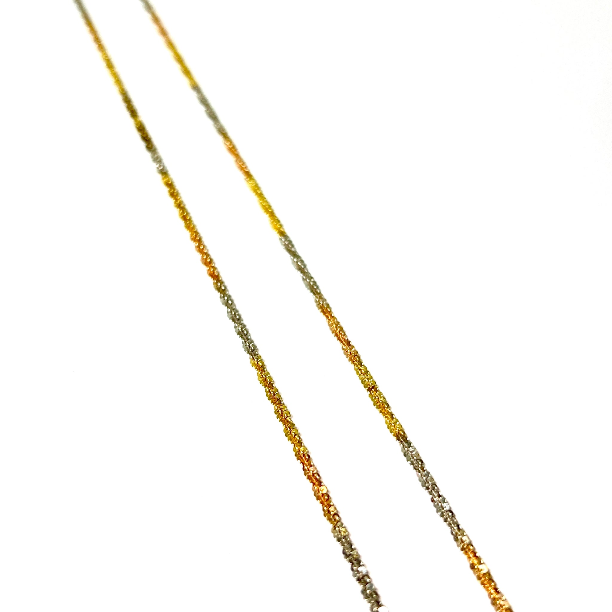 Tricolor Neckless - 18 Carat Gold - 58cm / 2mm - 421