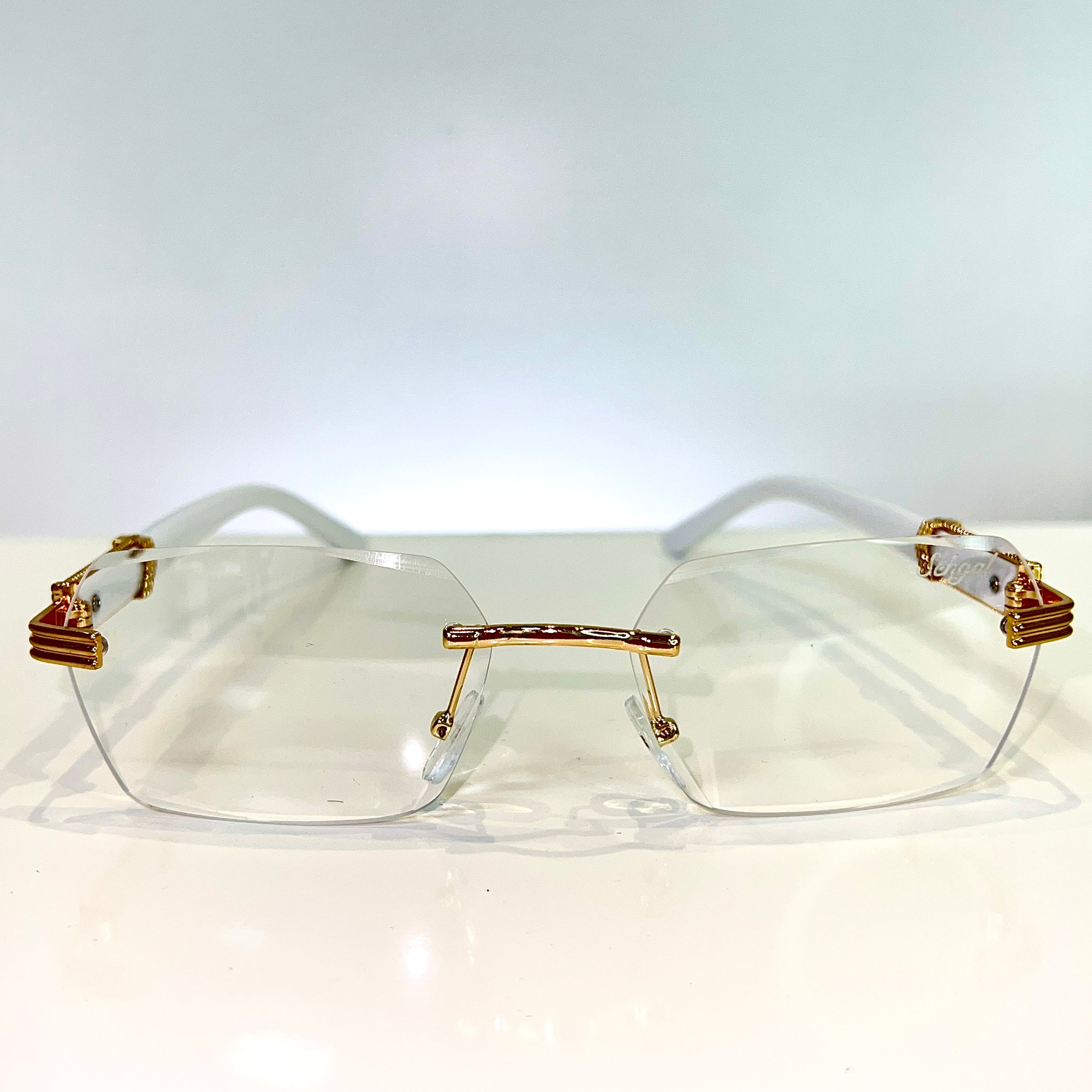 Marblecut Glasses - 14 carat gold plated -  Transparant Shade