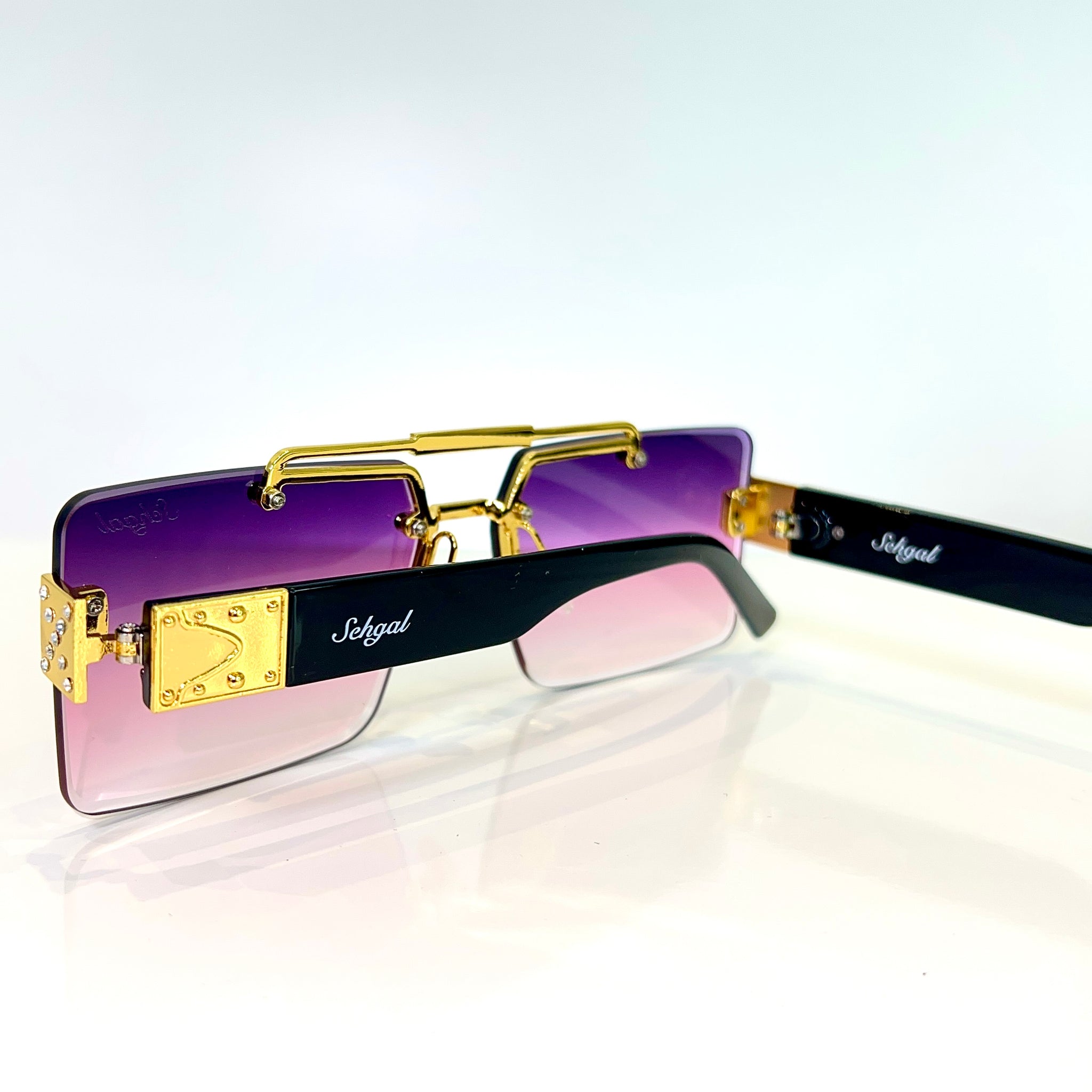 Project X Glasses - 14 carat gold plated - Purple/Pink Shade