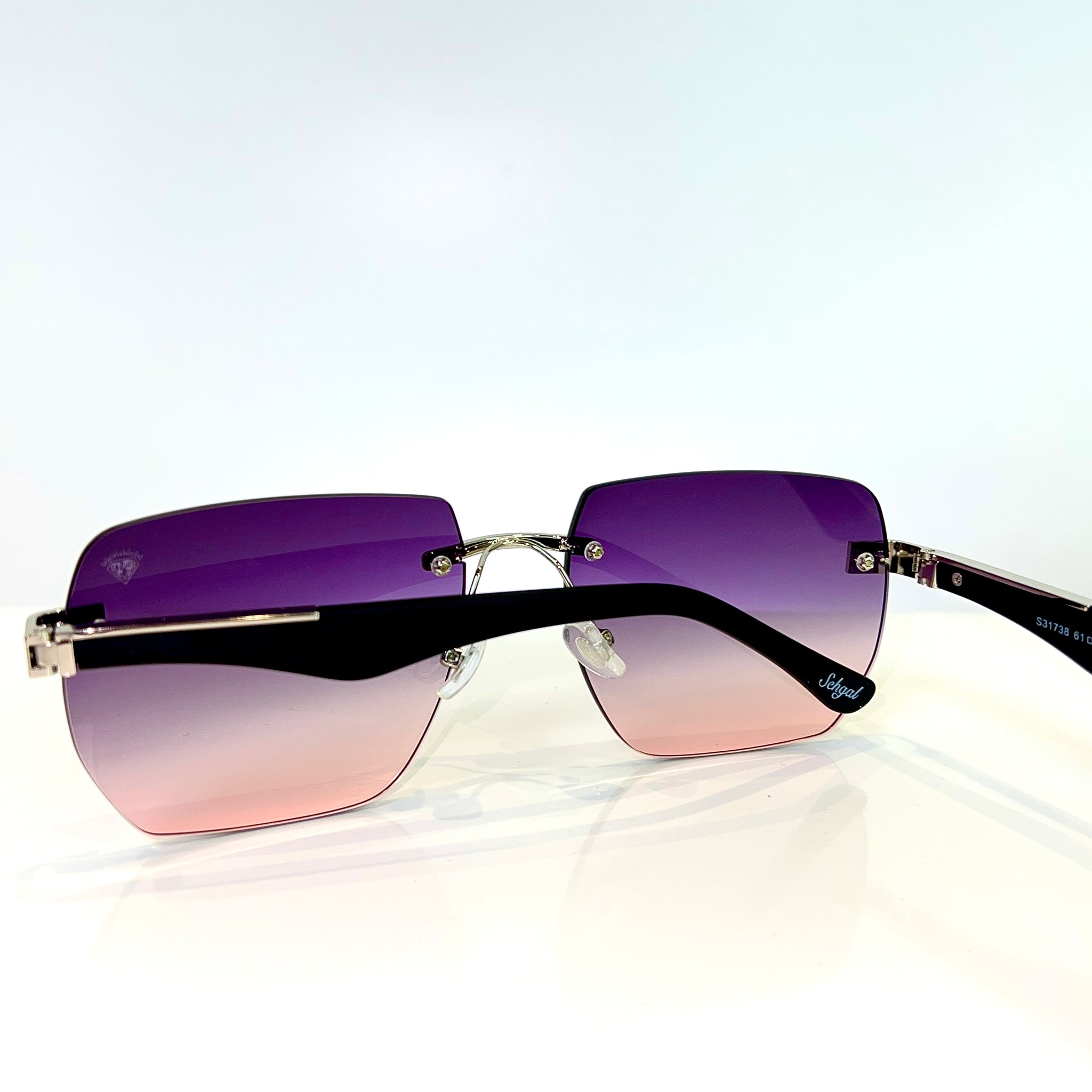 Dubai Glasses - 14 carat gold plated - Purple / Pink Shade