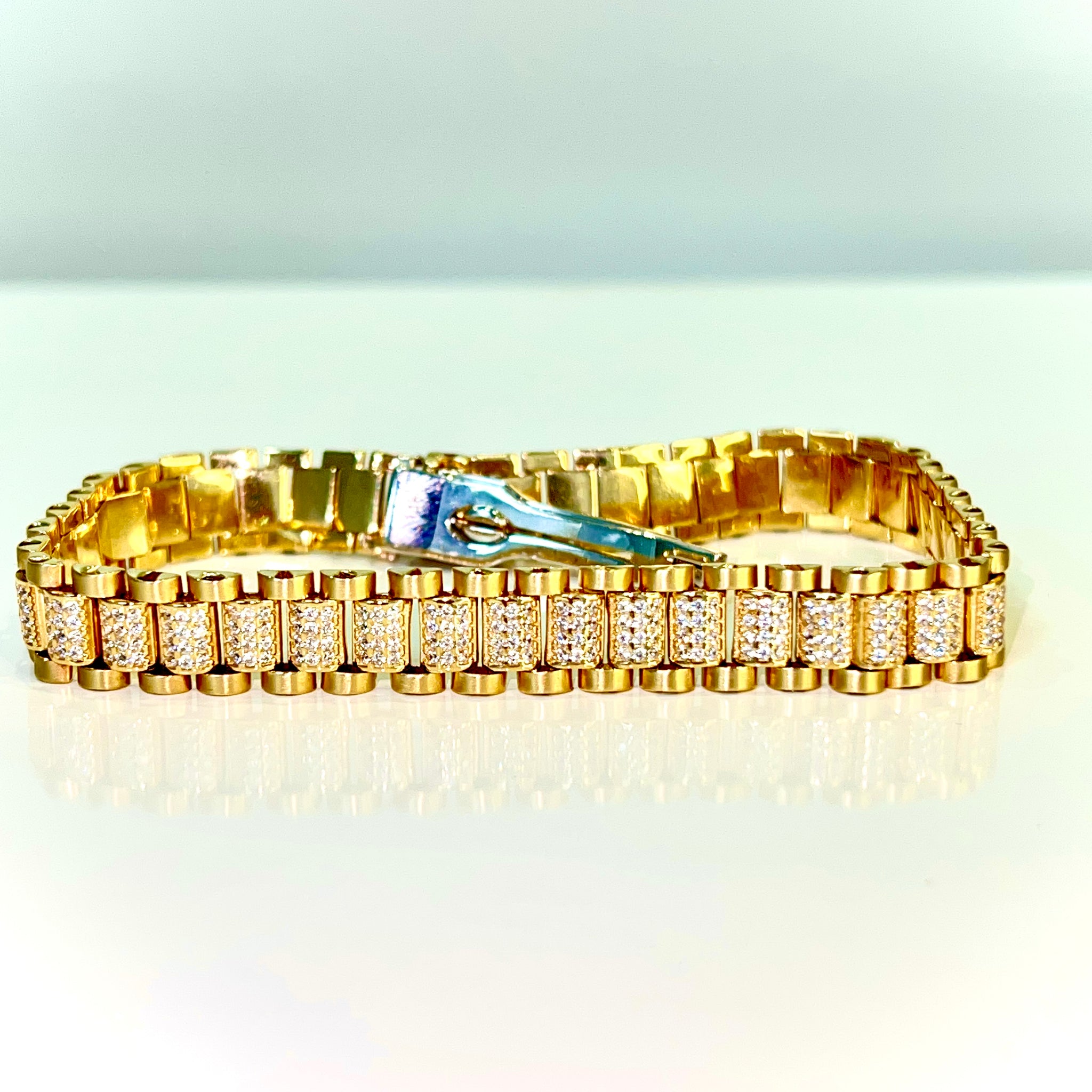 Bicolor Presidential Bracelet - 14 carat gold - 10mm