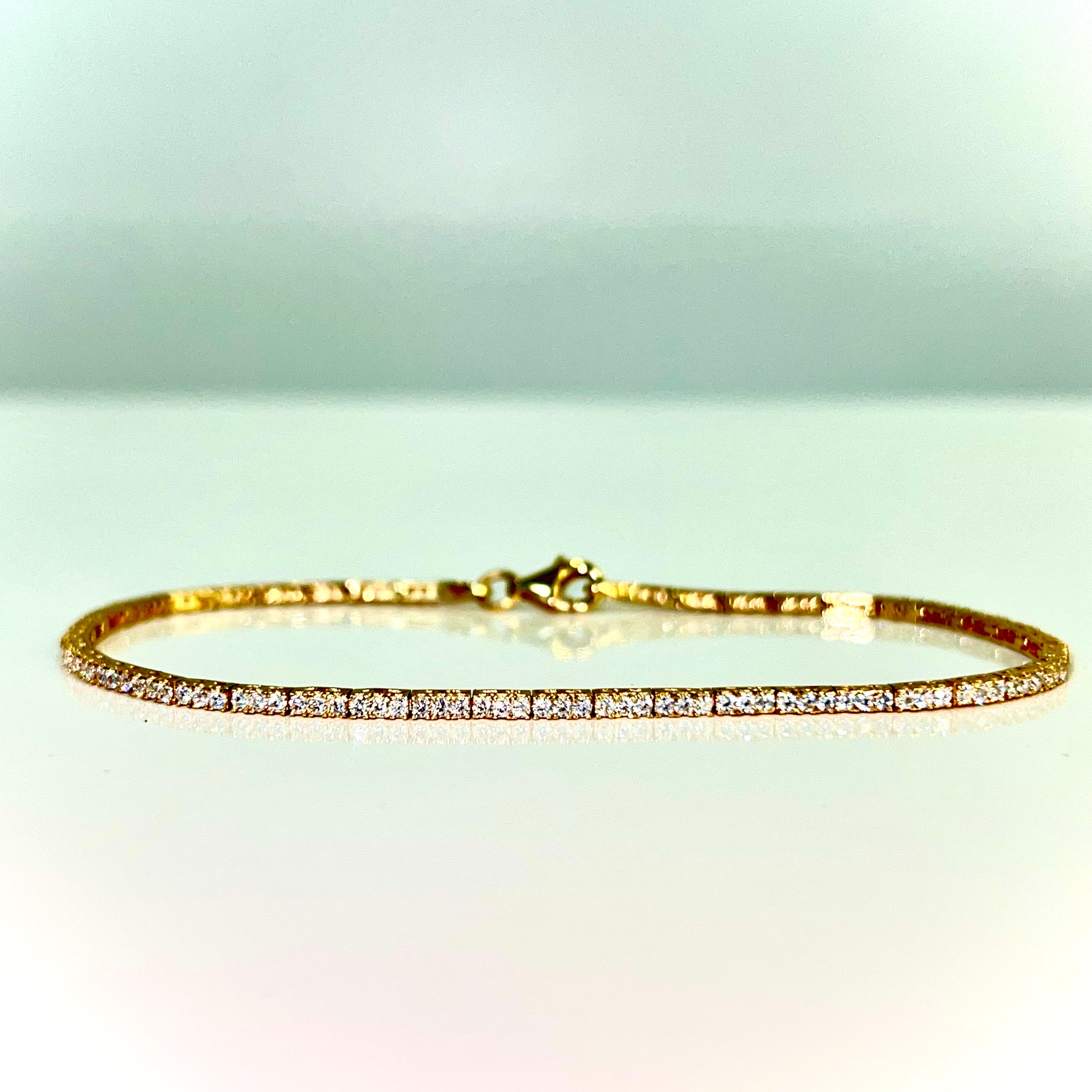 Tennis Bracelet - 14 carat gold - 18cm / 2mm