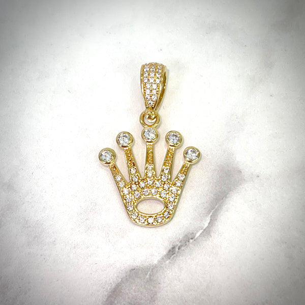 Iced out crown on sale pendant