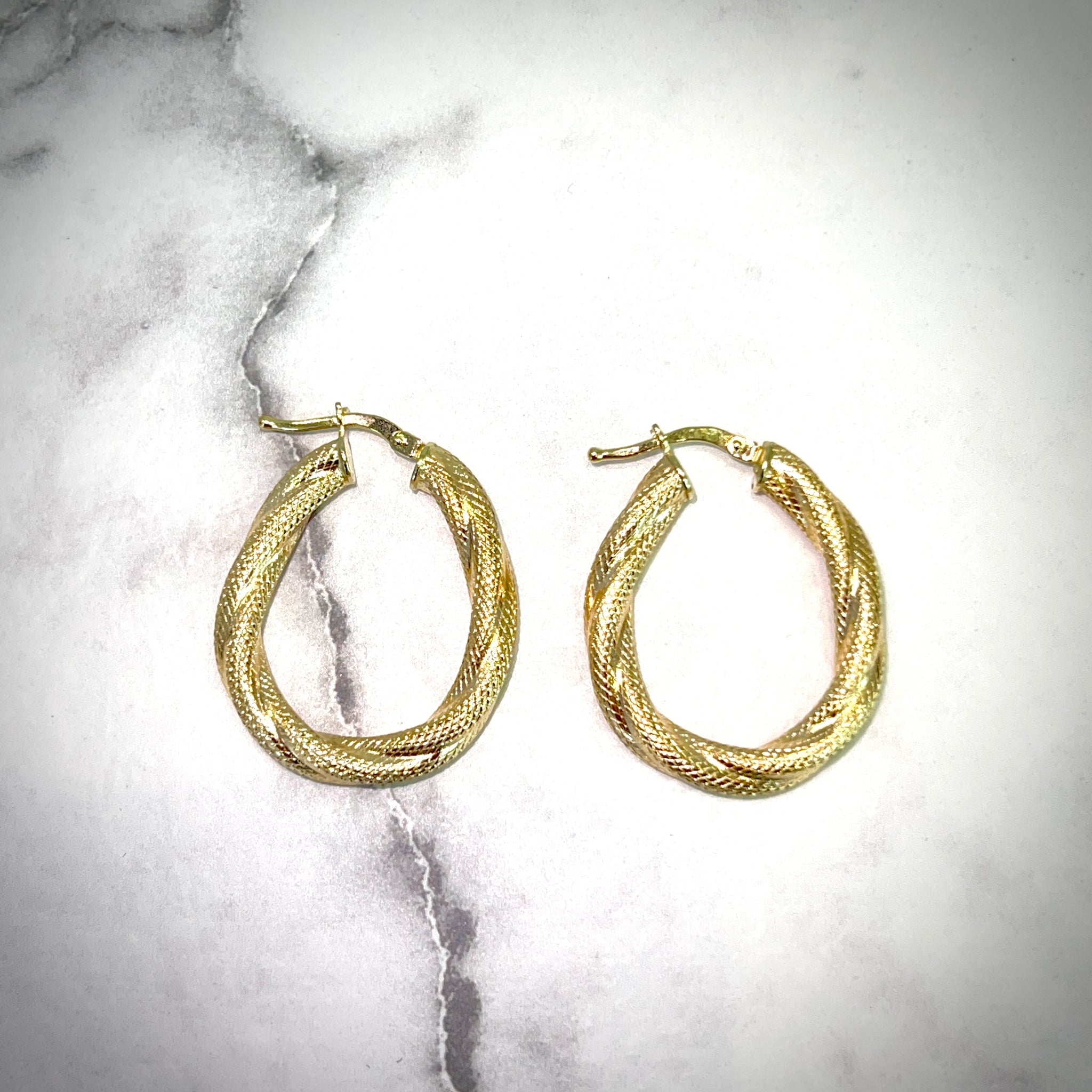 Rope Hoops Earrings - 18 carat gold