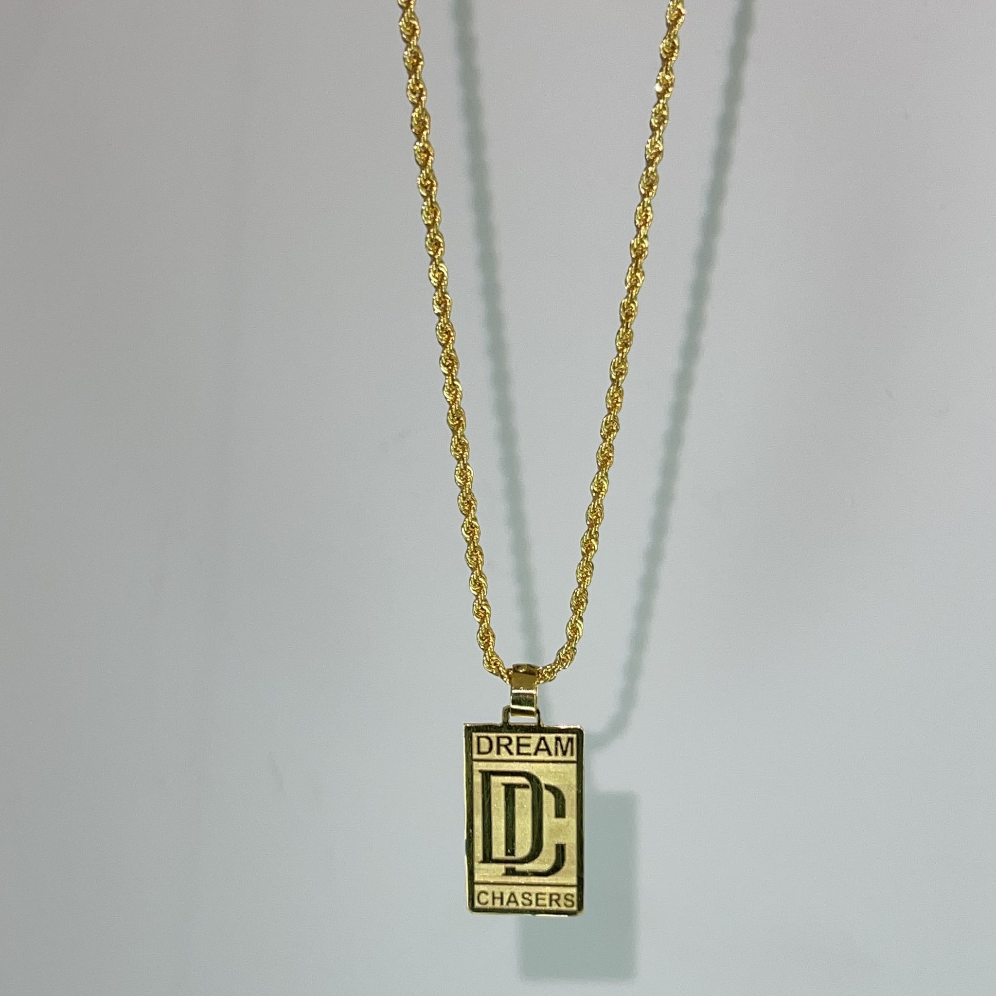 Rope chain + Dream Chasers pendant - 14 carat gold - 55cm / 2.2mm