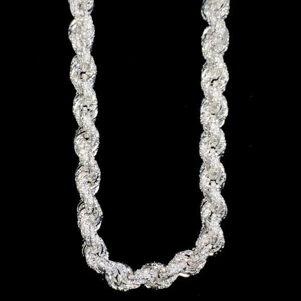 Iced out silver 2025 rope chain