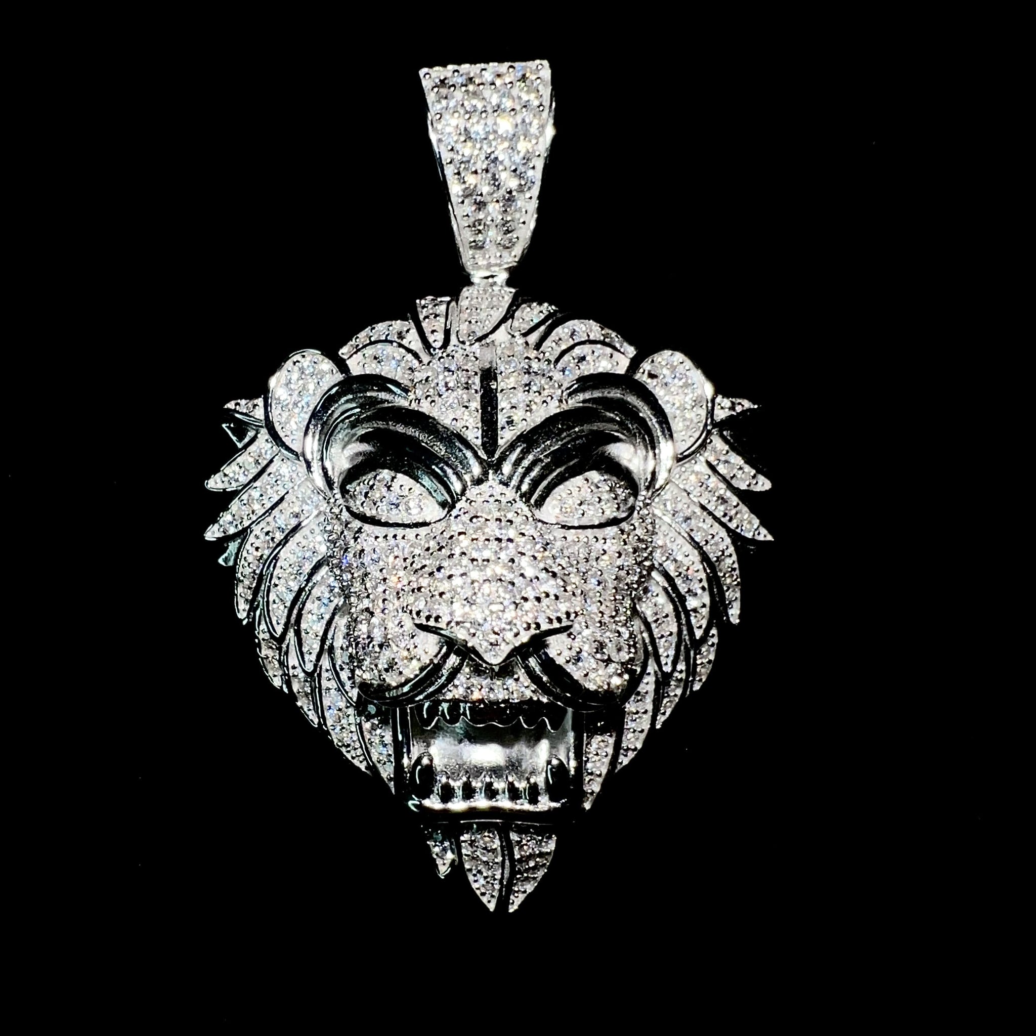 Iced Out Lion Pendant - Silver 925 - Sehgal Dubai Collection