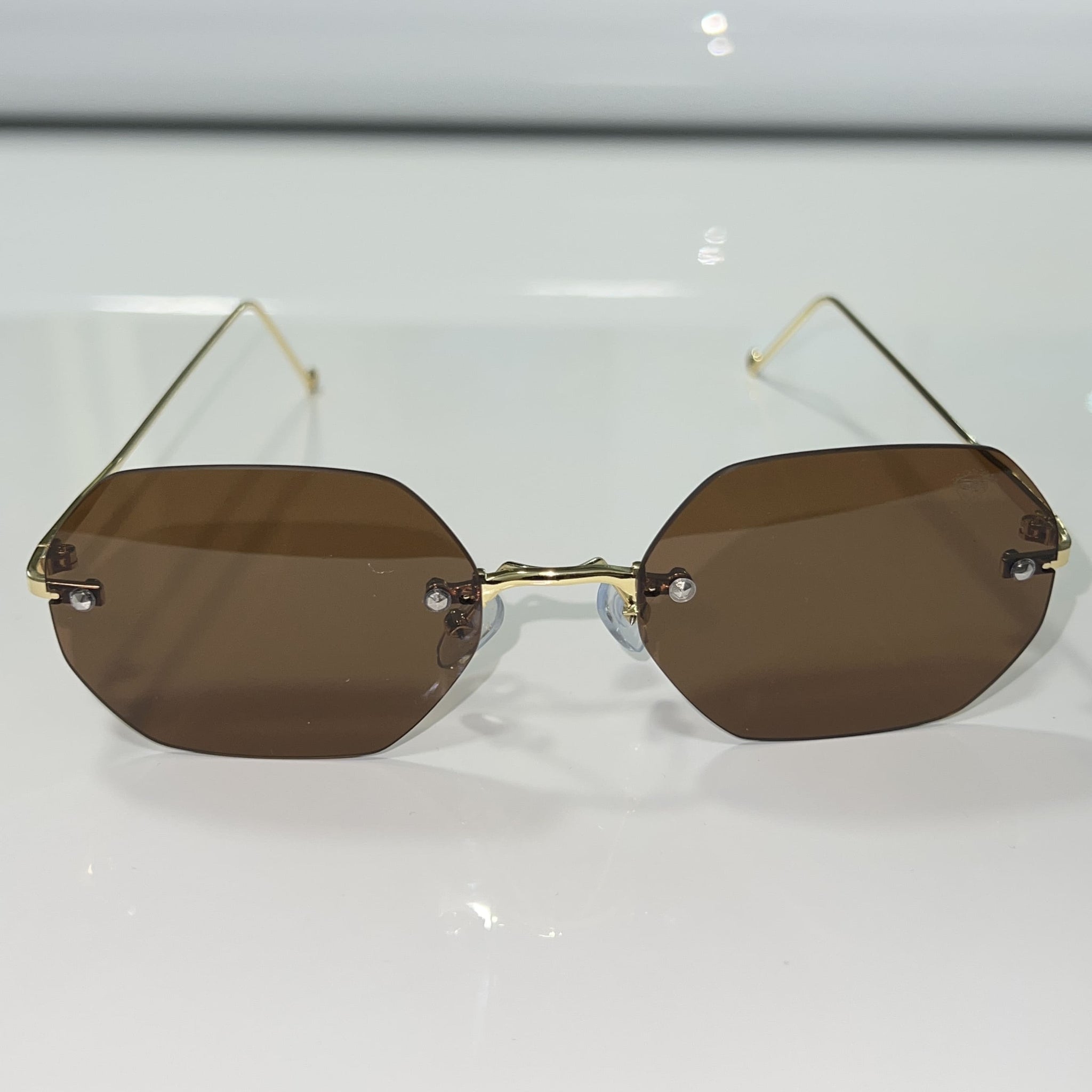 Star Glasses - Sehgal Glasses - 14k gold plated - Brown Shade