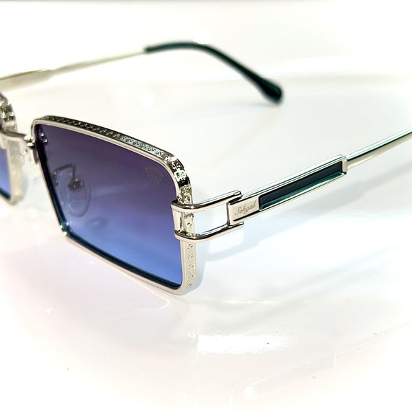 Opulent Glasses Silver 925 plated Dark Blue Shade Sehgal - Main Image
