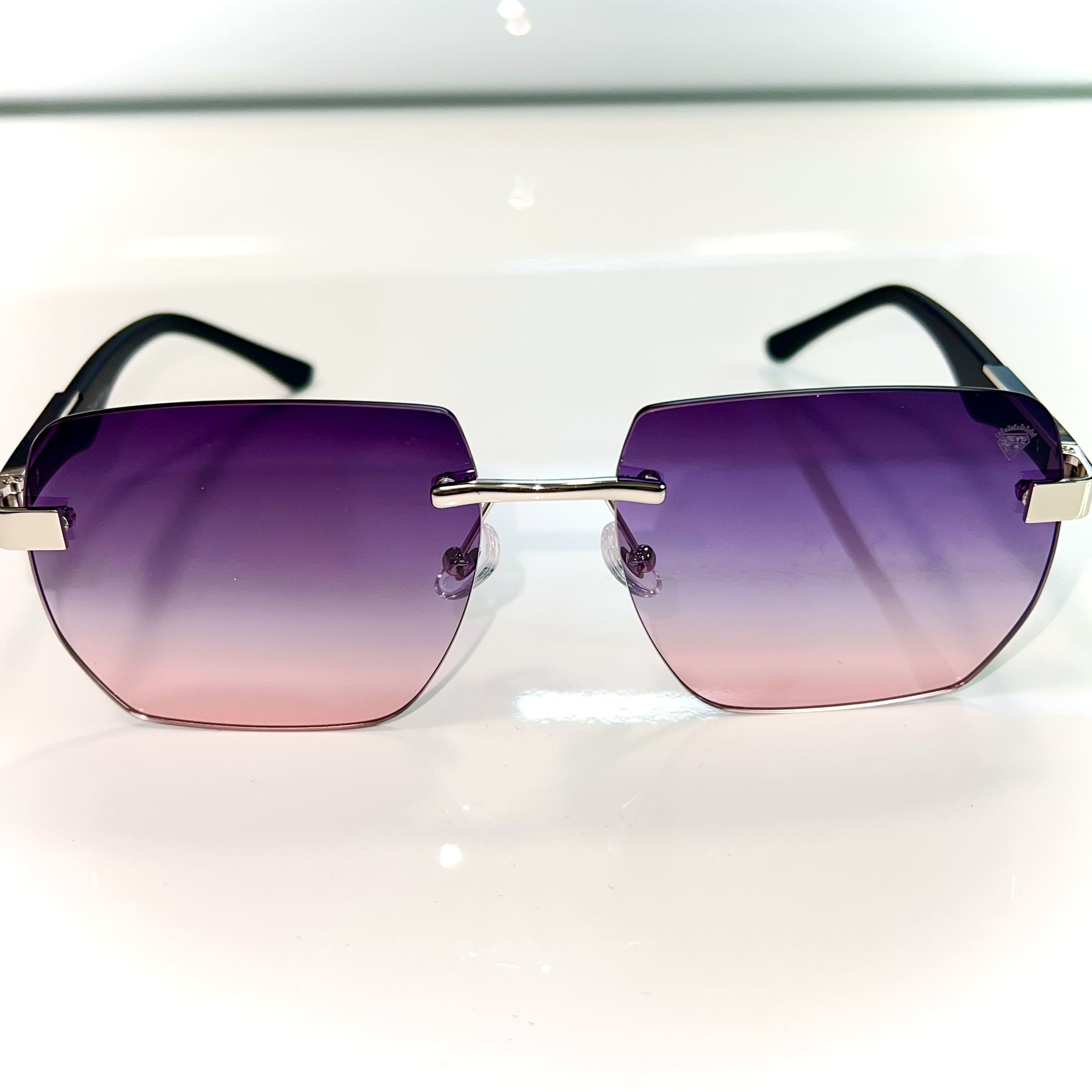 Dubai Glasses - Silver 925 plated / Silicon side - Purple Shade - Sehgal Glasses