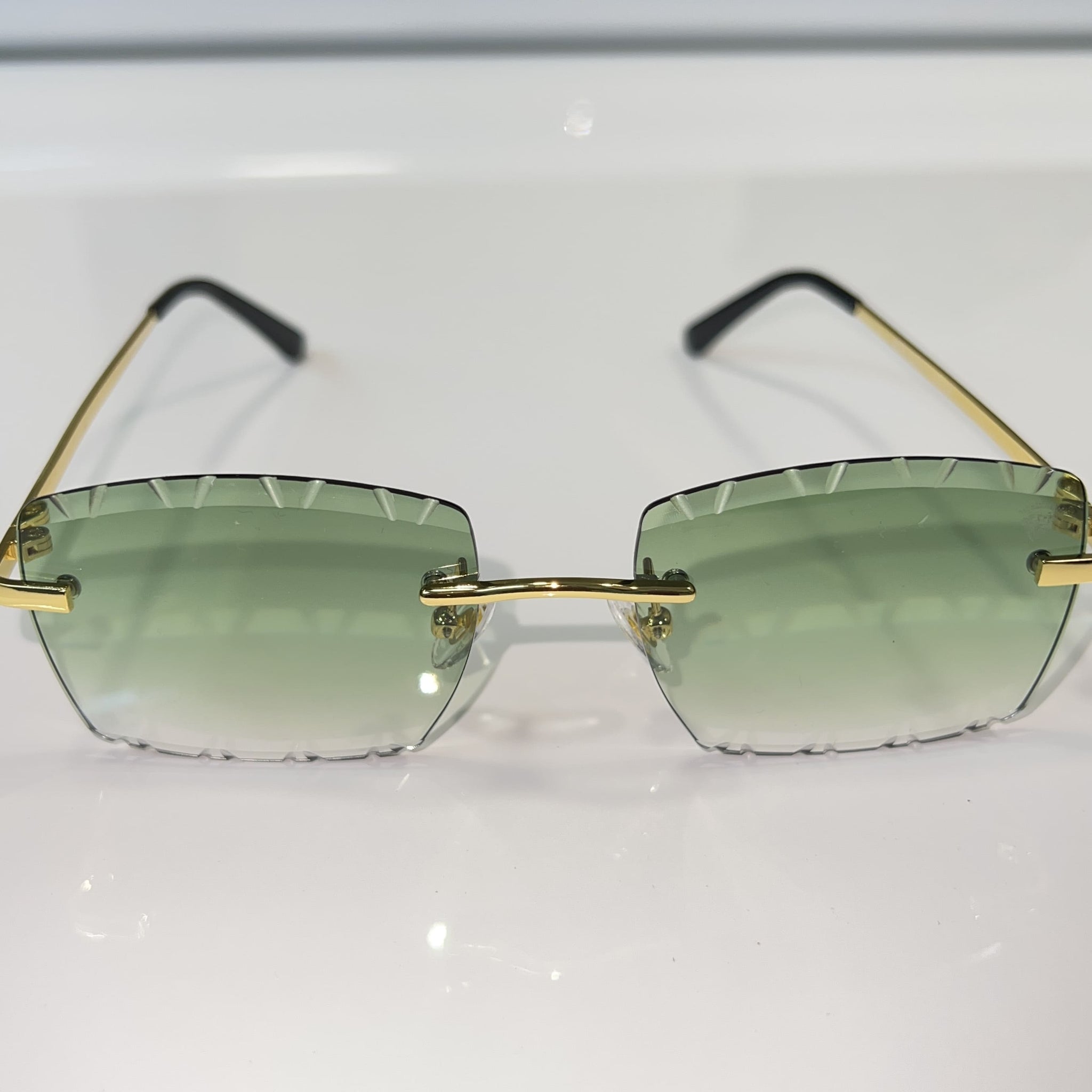 Dripcut Glasses - 14k gold plated - Green Shade - Sehgal Glasses