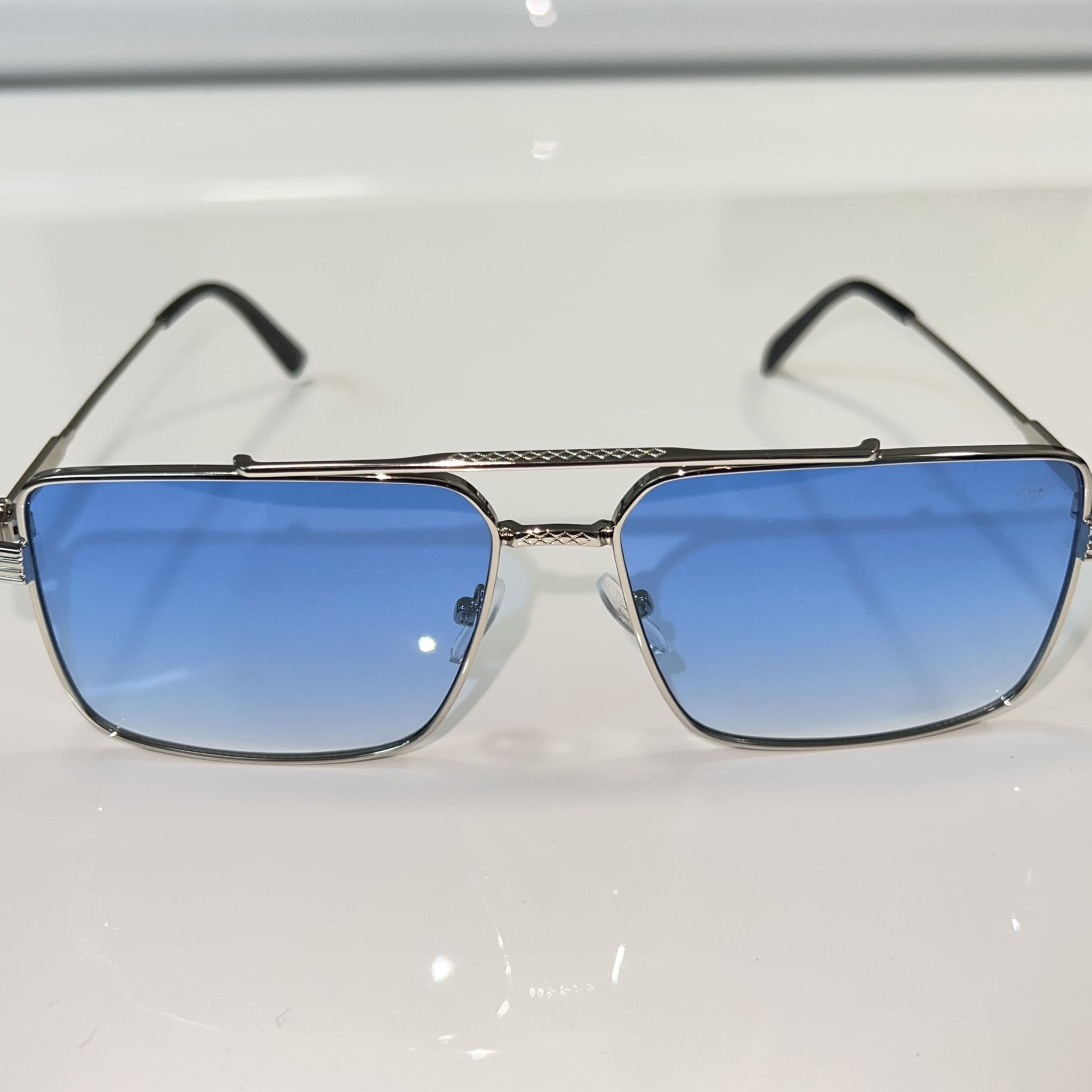 Billionaire Glasses - 14k gold plated - Blue Shade / Silver Frame - Sehgal Glasses