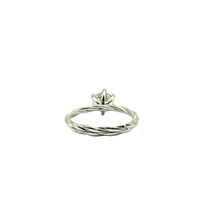 1ct VVS Moissanite Rope Solitaire Ring – Silver 925 (Flexible)