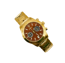 Sehgal Maharaja Watch - Gradient Chocolate Brown - Gold Plated