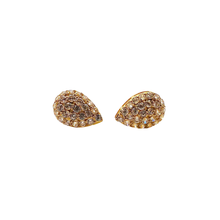 Teardrop Pave Earrings 14K Gold