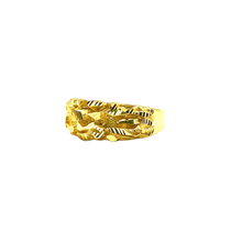 Small Piet Piet Ring – Silver 925 Gold Plated with Diamond Cuts (Flexible Size)
