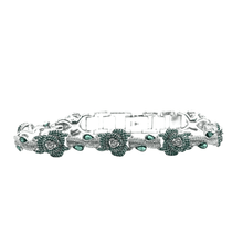 VVS Moissanite Dark Green Roses by Sehgal – Patented Bracelet – 925 Sterling Silver