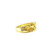 Small Piet Piet Ring – Silver 925 Gold Plated with Diamond Cuts (Flexible Size)