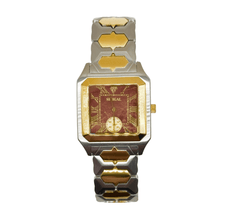 Sehgal Marbleous Watch - Ruby Brown - Two-Tone Gold Plated
