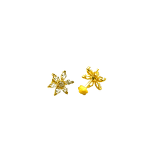 Flower Oval Earrings – 14K Gold