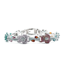 VVS Moissanite Multi-Color Roses by Sehgal – Patented Bracelet – 925 Sterling Silver