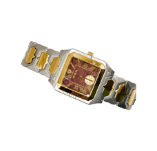 Sehgal Marbleous Watch - Ruby Brown - Two-Tone Gold Plated