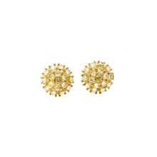 Icy Round Earrings – 14K Gold