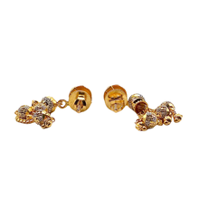 Two-Tone Glister Earrings 22K Gold