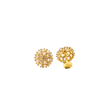 Icy Round Earrings – 14K Gold