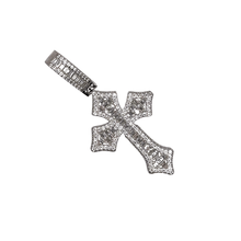 VVS Moissanite Baguette Cross Pendant – Silver 925