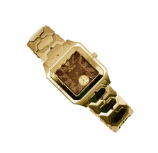 Sehgal Marbleous Watch - Ruby Brown - Rose Gold Plated