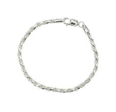 Solid Silver 925 Rope Bracelet – 4.1mm Diamond Cut
