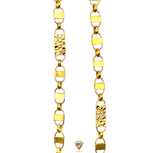 Piet Piet Flat Magnum Chain – Silver 925 Gold Plated - 7mm / 70cm - Two-sided