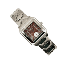 Sehgal Marbleous Watch - Ruby Brown - Whitegold Plated