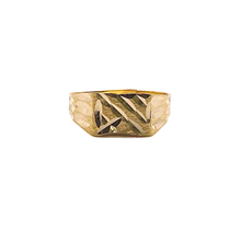 Diamond Cut Signet Baby Ring 14K Gold