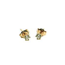 Small-Size Solitaire Earrings  – 14K Gold