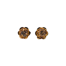 Rose Solitaire Earrings 14K Gold