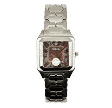 Sehgal Marbleous Watch - Ruby Brown - Whitegold Plated