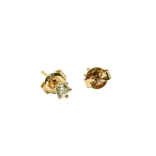 Small-Size Solitaire Earrings  – 14K Gold