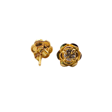 Rose Solitaire Earrings 14K Gold