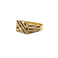 Diamond Cut Signet Baby Ring 14K Gold