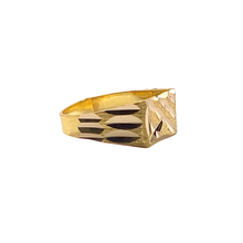 Diamond Cut Signet Baby Ring 14K Gold