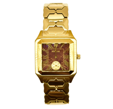 Sehgal Marbleous Watch - Ruby Brown - Gold Plated