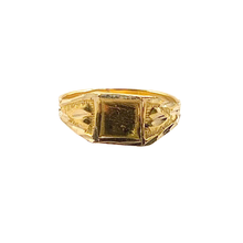 Diamond Cut Signet Baby Ring 14K Gold
