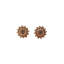Sunburst Halo Earrings 14K Gold