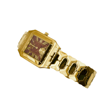 Sehgal Marbleous Watch - Ruby Brown - Gold Plated
