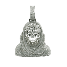 VVS Moissanite Fully Covered Jesus Pendant (Polished Face) – Silver 925