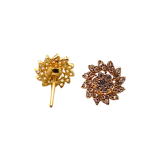 Sunburst Halo Earrings 14K Gold