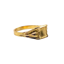 Diamond Cut Signet Baby Ring 14K Gold